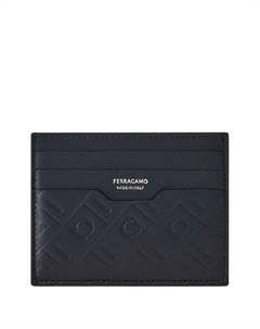 Картхолдер с тиснением Gancini, синий Ferragamo