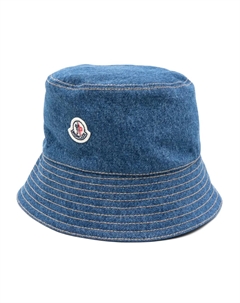 Джинсовая панама с нашивкой-логотипом, синий Moncler