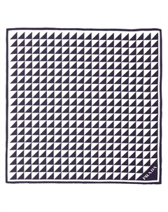 Твиловый платок с геометричным принтом, синий Prada