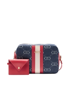 Жаккардовая сумка через плечо, синий Liu jo