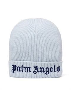 Шапка бини с вышитым логотипом, синий Palm angels kids