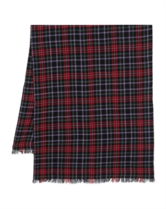 Шерстяной шарф в клетку, черный Yohji yamamoto