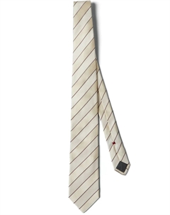 Шелковый галстук в полоску, нейтральный Brunello cucinelli