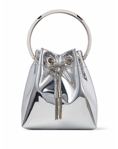 Сумка-ведро с эффектом металлик, серебяный Jimmy choo