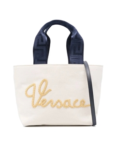 Сумка-тоут с вышитым логотипом, нейтральный Versace kids