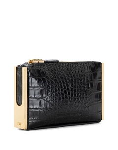 Клатч с тиснением под крокодила, черный Elisabetta franchi