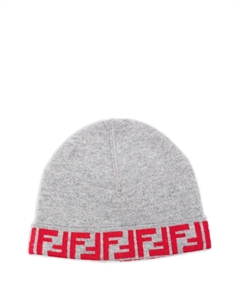 Шапка бини с узором Zucca, серый Fendi kids
