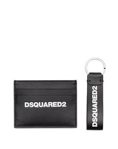 Комплект из картхолдера и брелока с логотипом, черный Dsquared2