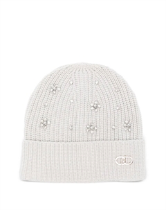 Ребристая шапка, украшенная кристаллами, серый Liu jo