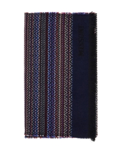 Узорчатый шарф с бахромой, синий Missoni