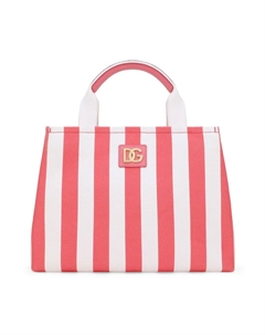 Полосатая сумка-тоут с логотипом, розовый Dolce & gabbana kids