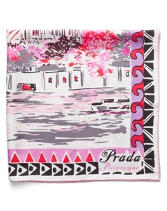 Шелковый платок Pittoresque Paris, розовый Prada