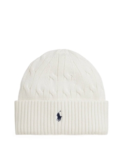 Шапка бини фактурной вязки, белый Polo ralph lauren kids