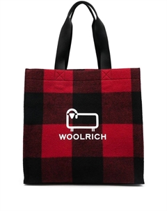 Сумка-тоут в клетку тартан с логотипом, красный Woolrich