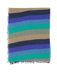 Полосатый шарф с бахромой, коричневый Faliero sarti