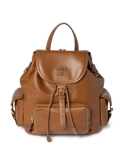 Кожаный рюкзак, коричневый Miu miu