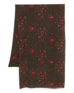 Шарф из вирджинской шерсти с принтом, коричневый Uma wang
