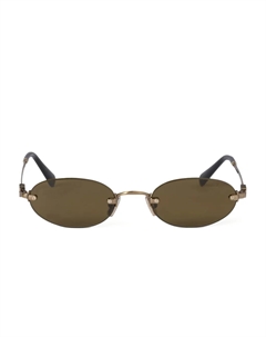 Солнцезащитные очки в овальной оправе, коричневый Miu miu