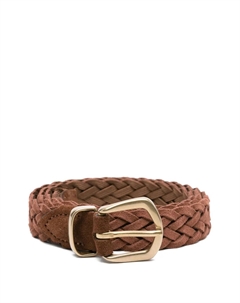 Плетеный замшевый ремень, коричневый Eleventy