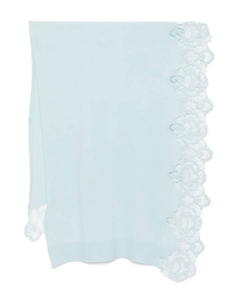 Кашемировый шарф с кружевом, синий Ermanno scervino