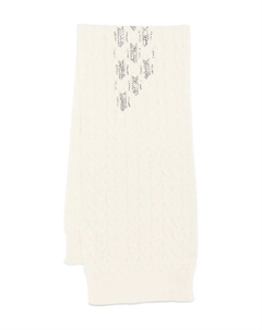 Декорированный шарф фактурной вязки, белый Ermanno scervino