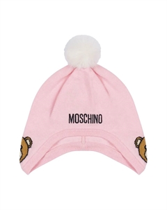 Шапка бини Teddy Bear с помпоном, розовый Moschino kids
