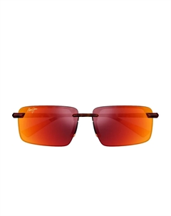 Солнцезащитные очки Laulima в прямоугольной оправе, коричневый Maui jim