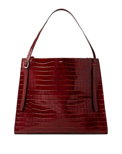 Сумка-тоут Belt с тиснением под кожу крокодила, коричневый Coperni