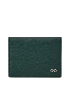 Кожаный картхолдер Gancini, зеленый Ferragamo