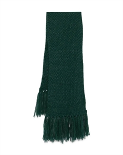 Шарф в рубчик с бахромой, зеленый Ermanno scervino