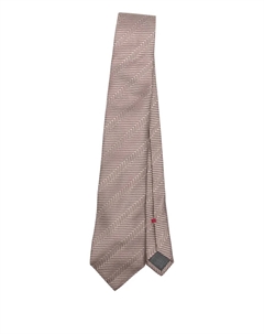 Шелковый галстук в елочку, коричневый Brunello cucinelli