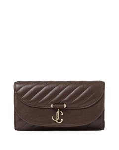 Стеганый клатч Curve, коричневый Jimmy choo