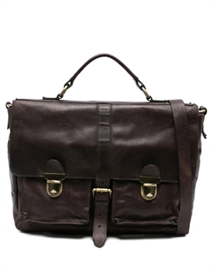 Кожаный портфель с пряжкой, коричневый Sommet