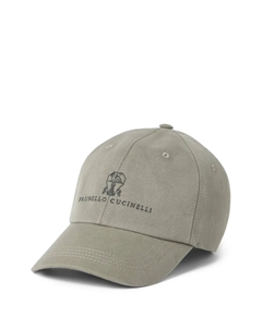 Бейсболка с вышивкой, зеленый Brunello cucinelli