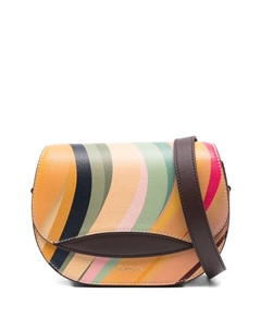 Сумка через плечо из темной кожи с узором в виде завитков, коричневый Paul smith