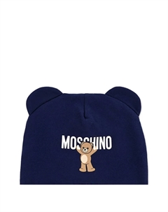 Шапка бини с ушками, синий Moschino kids