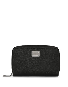 Кошелек с круговой молнией и логотипом, черный Dolce&gabbana