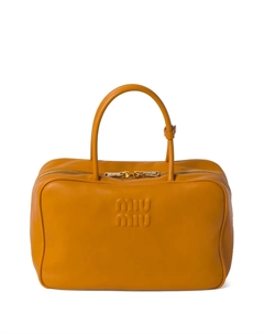 Сумка с тисненым логотипом, желтый Miu miu