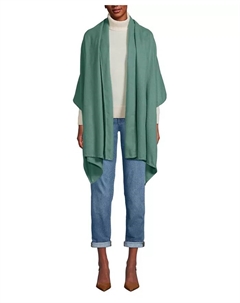 Женская шаль-накидка CashTouch, зеленый Lands' end