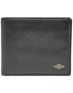 Мужской кожаный кошелек Ryan, черный Fossil