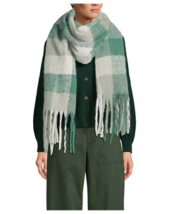 Шарф-плед с начесом, зеленый Lands' end