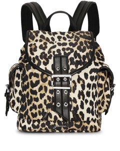Рюкзак с леопардовым принтом, коричневый Ganni