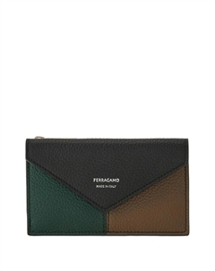 Картхолдер с цветным клапаном, черный Ferragamo