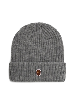 Шапка бини в рубчик с нашивкой-логотипом, серый A bathing ape®