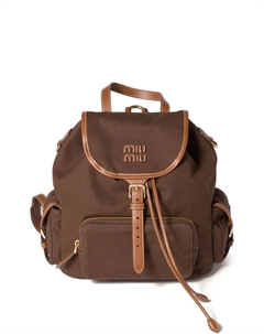 Рюкзак с откидным клапаном, коричневый Miu miu