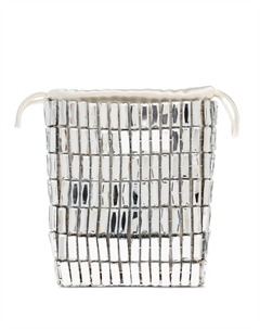 Сумка-тоут с завязкой, украшенная кристаллами, серебяный Self-portrait