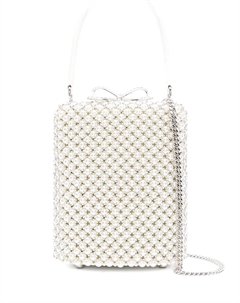 Мини-сумка-шоппер с жемчужным декором, белый Self-portrait