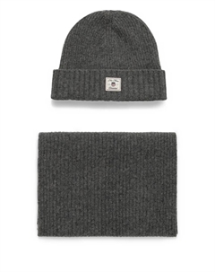 Шапка бини с нашивкой-логотипом, серый Gant