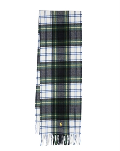Шарф с клетчатым принтом «тартан» и вышивкой Polo Pony, зеленый Polo ralph lauren