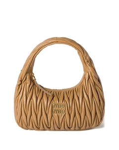 Стеганая сумка на плечо Wander, коричневый Miu miu